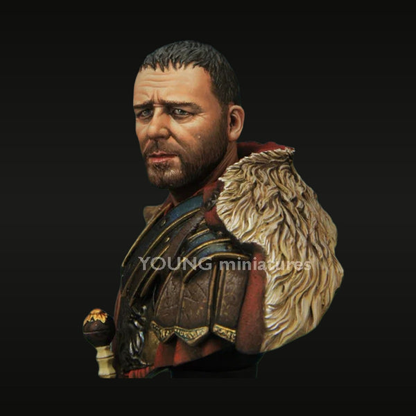 Ancient Roman Gladiator Maximus with Lion Pauldron 1/10 Resin Bust