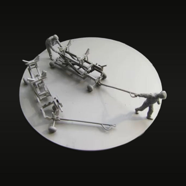 WWII Soviet Airfield Weapons Cart Diorama Set 1/72 Resin Kit