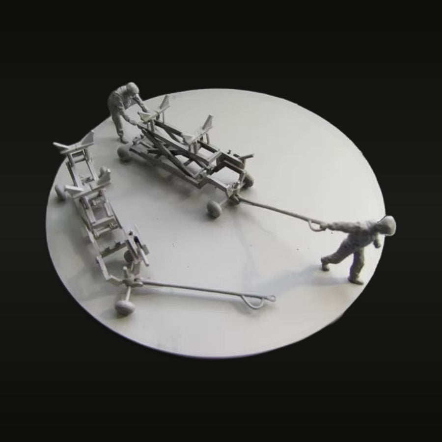 WWII Soviet Airfield Weapons Cart Diorama Set 1/72 Resin Kit - unpainted resin model kit