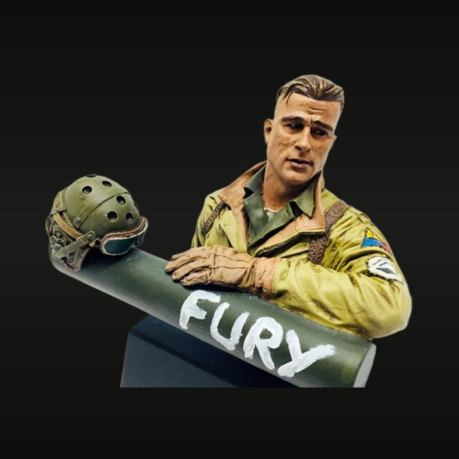 WWII German Panzer Commander with Tank Shell 1/10 Resin Bust - unpainted resin model kit