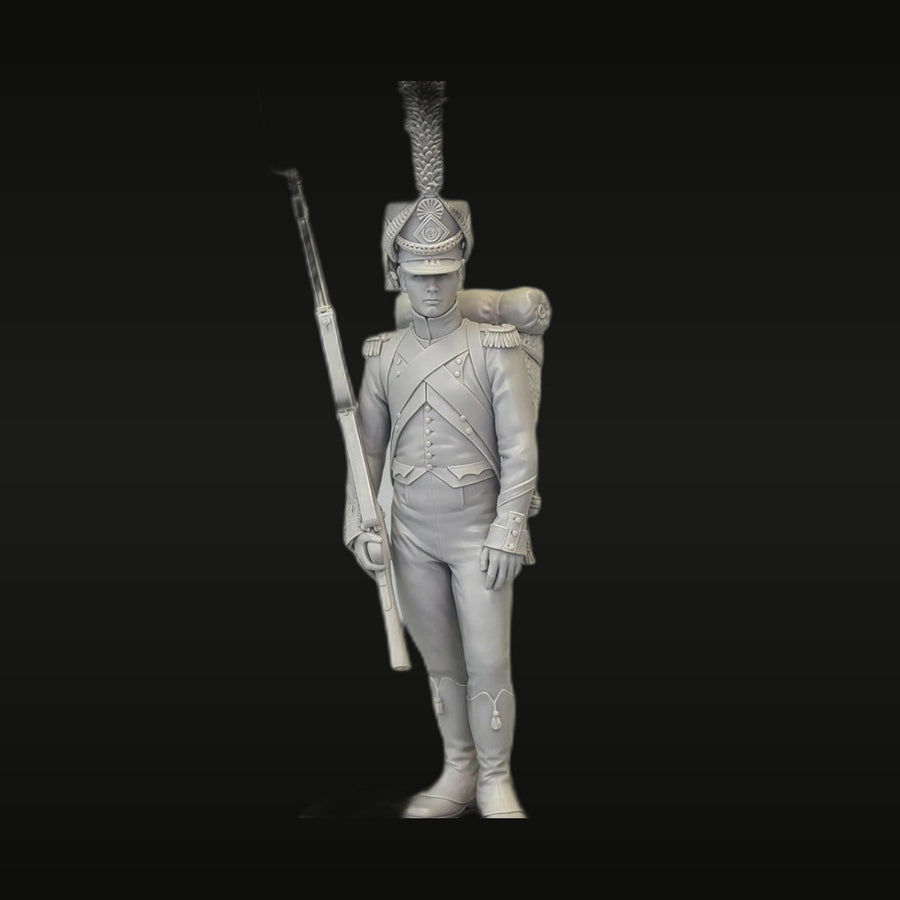 Napoleonic French Sergeant Jaeger 75mm Resin Bust Kit - unpainted resin model kit