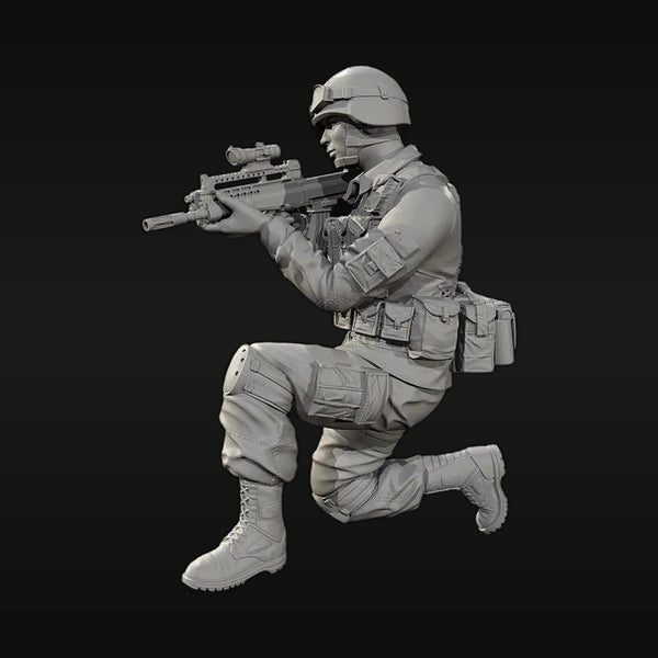 Modern Tactical Operator with Assault Rifle 1/35 Resin Figure Kit
