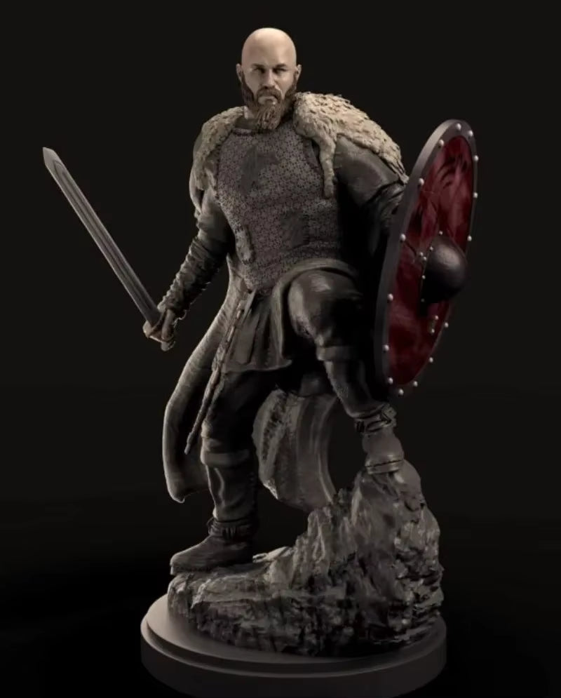 Fantasy Warrior with Horned Helmet 1/24 Resin Figure Kit - resin model view 2