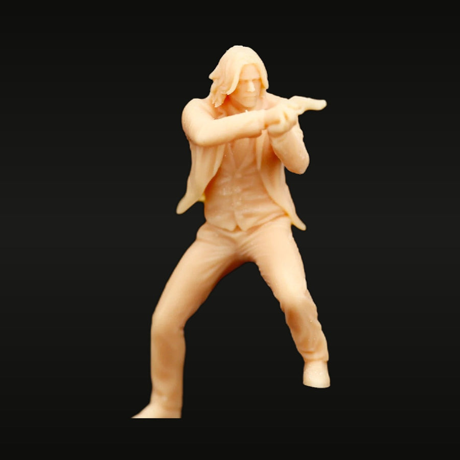 Modern Tactical Female Operator with Rifle Pose 75mm Resin Figure Kit - unpainted resin model kit