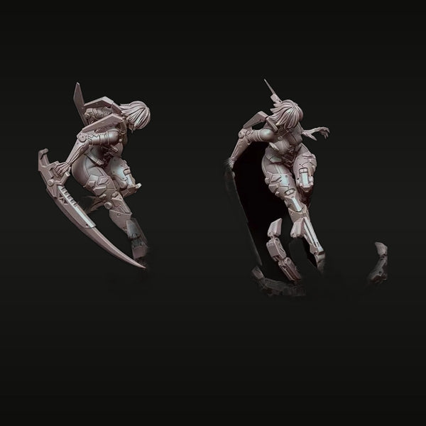 Sci-Fi Female Warrior with Curved Blade 75mm Resin Figure Kit