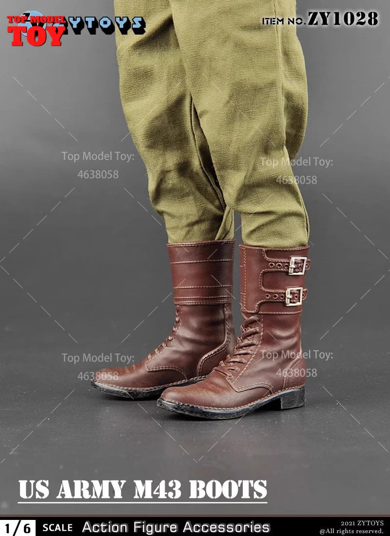 ZYTOYS ZY1024 ZY1028 ZY1034 1/6 WWII Military Boots Shoes Accessory Model Fit 12'' Male Soldier Action Figure Body Dolls Toy