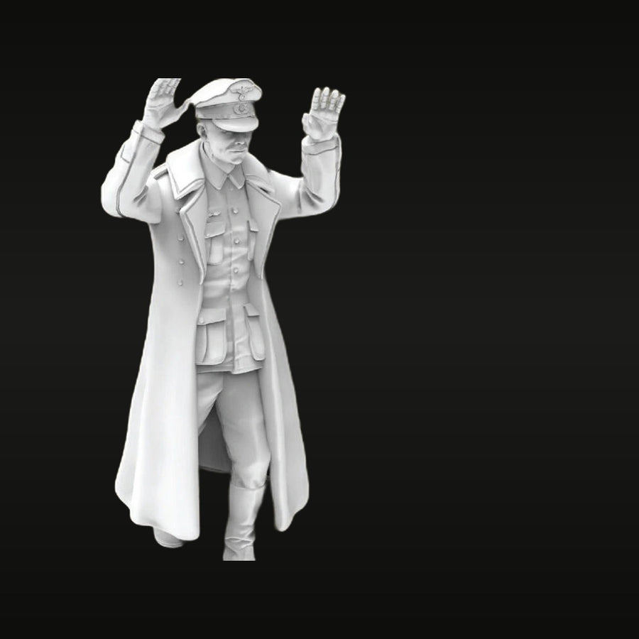 WWII German Officer Surrendering Hands Up 1/35 Resin Figure Kit - unpainted resin model kit
