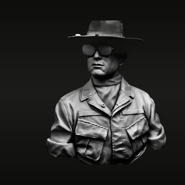 1970s Paramilitary Agent with Campaign Hat and Sunglasses 1/35 Resin Bust