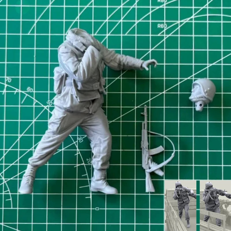 Modern Russian Special Forces Operator Lunging Attack 1/16 Resin Figure Kit - resin model view 2
