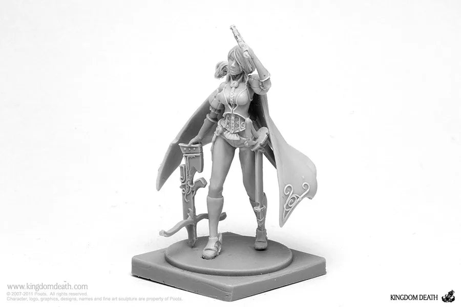 Fantasy Female Warrior with Ornate Scythes 28mm Resin Figure - resin model view 3