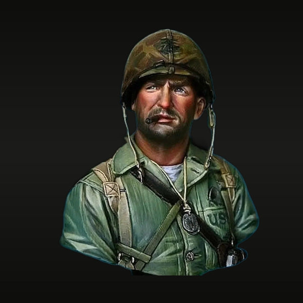 WWII US Marine Corps Soldier Portrait 1/10 Scale Resin Bust