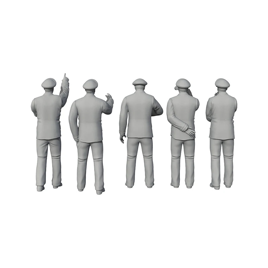 WWII German Navy Officers Set 1/700 Scale Resin Figures (5 Poses) - resin model view 3