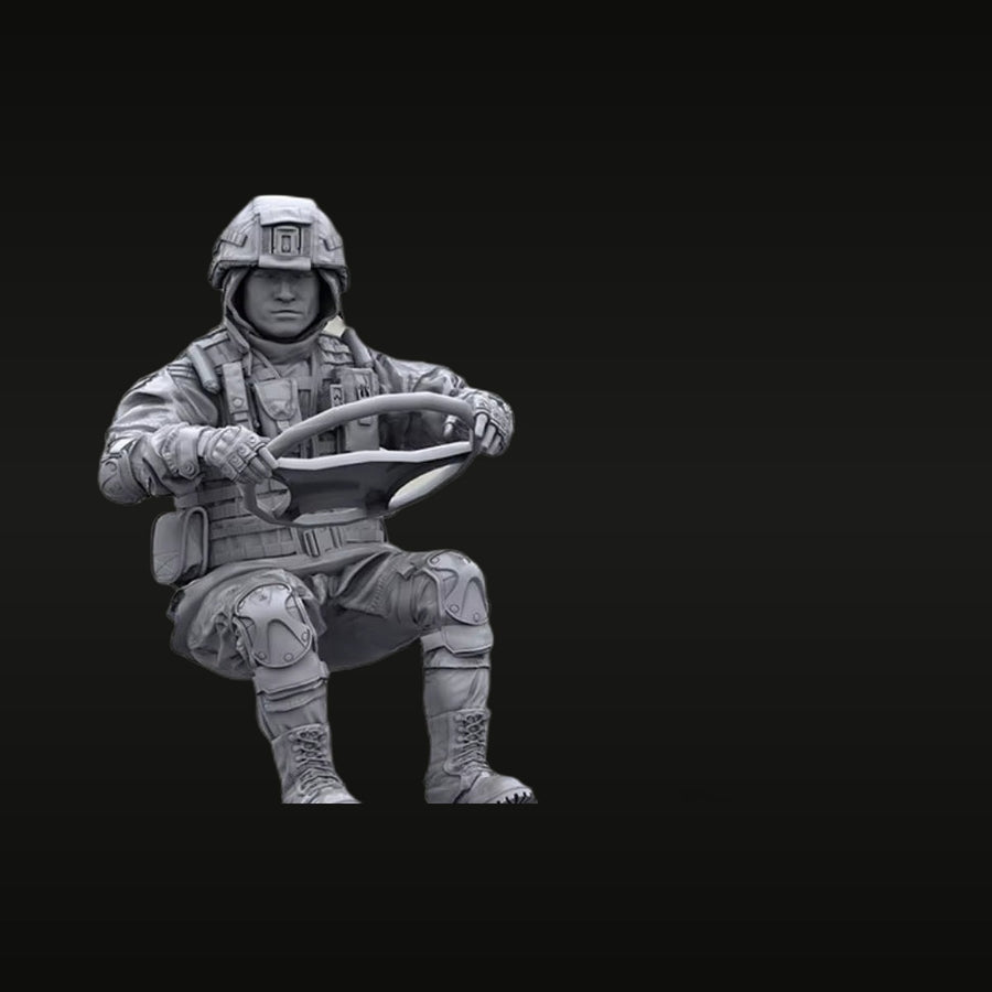 Modern US Military Vehicle Operator with Steering Wheel 1/35 Resin Figure - unpainted resin model kit