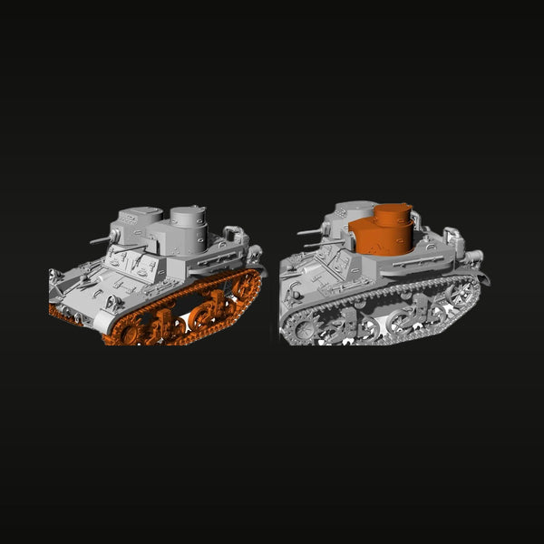 US M3 Stuart Light Tank 1/87 Scale Resin Vehicle Kit