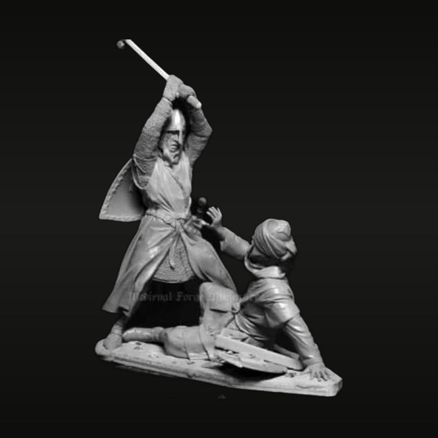 Medieval Warrior Diorama Combat Scene 1/24 Resin Figure Kit - unpainted resin model kit