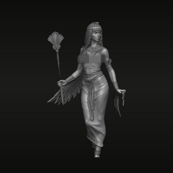 Egyptian Goddess Isis with Ankh and Lotus Staff 75mm Resin Bust Kit