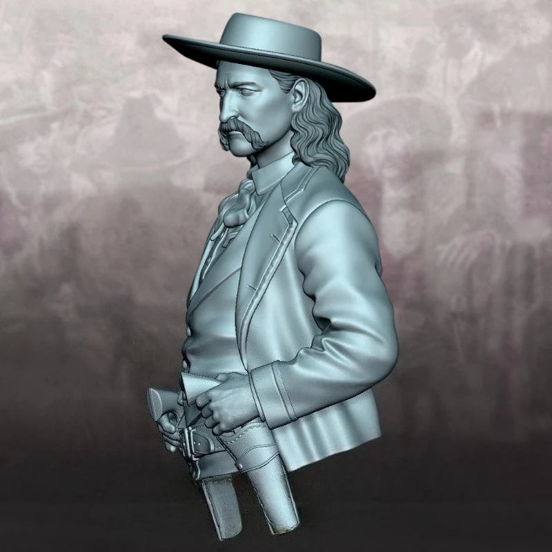 1/10 Scale Die-Cast Resin Bust Model Kit Wild West Cowboy Man Statue Unassembled and Unpainted