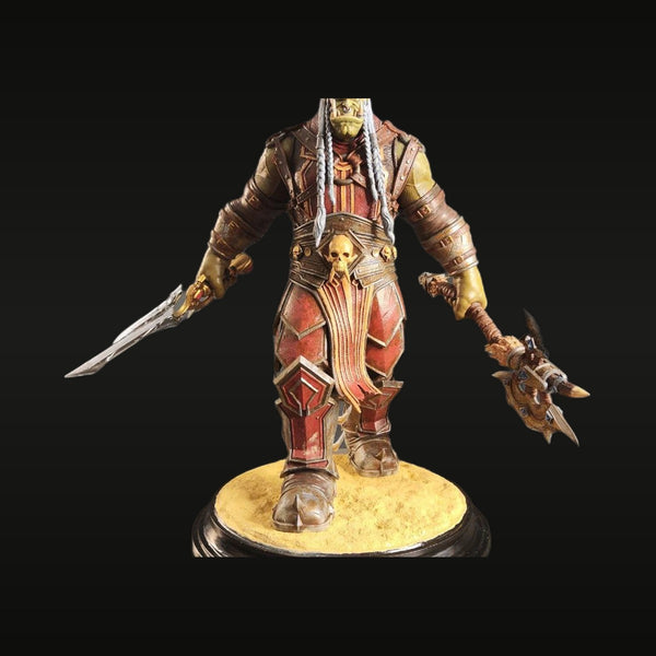 Fantasy Orc Warrior with Sword and Axe 75mm Resin Figure