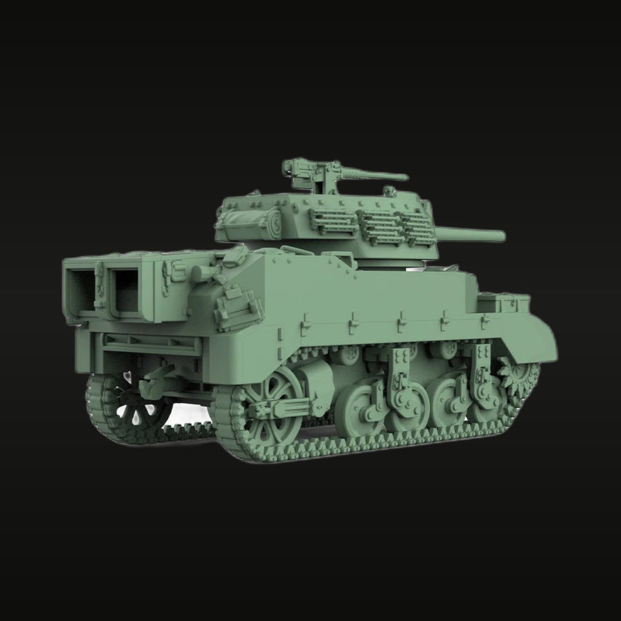 WWII US M3 Stuart Light Tank 37mm Gun 1/48 Resin Vehicle Kit - unpainted resin model kit