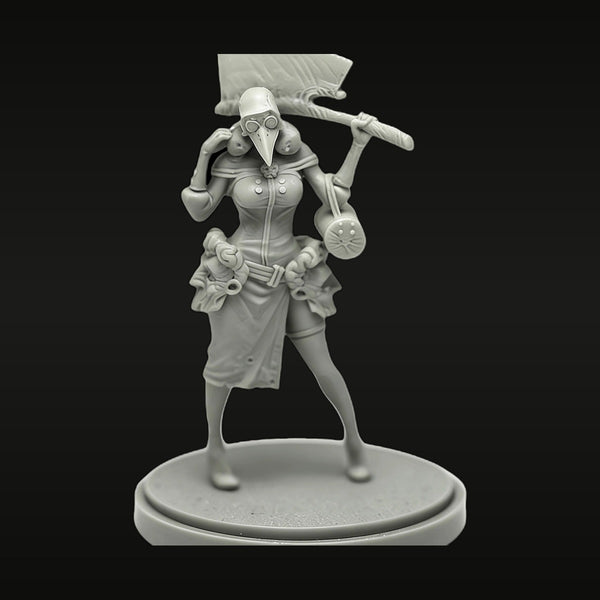 Fantasy Female Crow Warrior with Scythe and Flail 40mm Resin Figure Kit