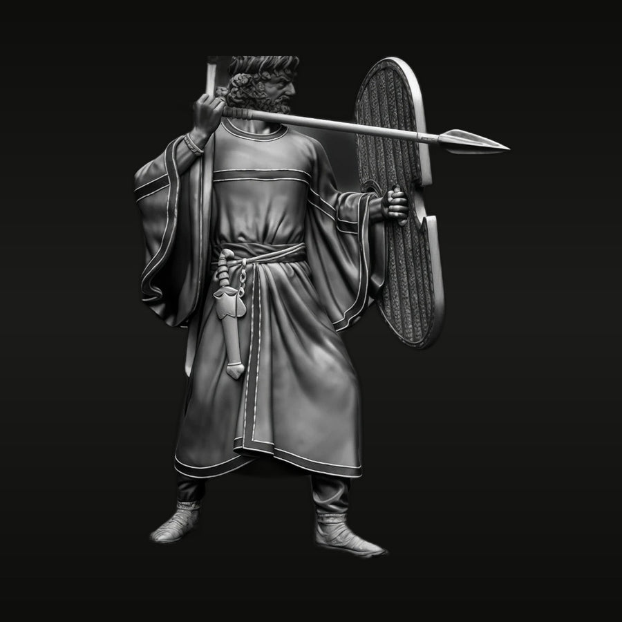 Ancient Persian Immortal Warrior with Spear 1/24 Resin Bust Kit - unpainted resin model kit