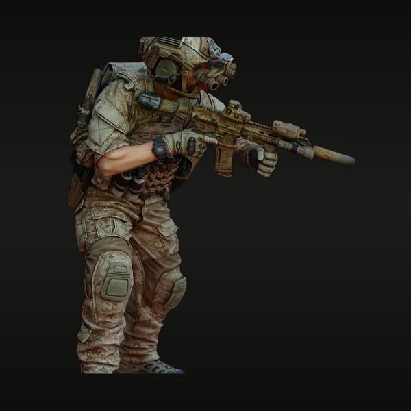 Modern US Navy SEAL DEVGRU Operator with M4 Carbine 1/16 Resin Figure Kit