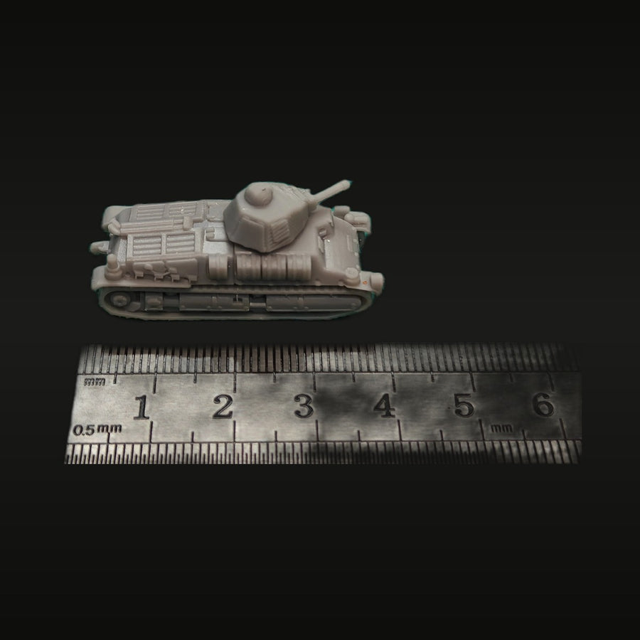 WWII French Somua S35 Medium Tank 1/144 Resin Vehicle Kit - unpainted resin model kit