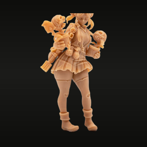 Fantasy Female Herb Gatherer with Fairy Companions 38mm Resin Figure Set