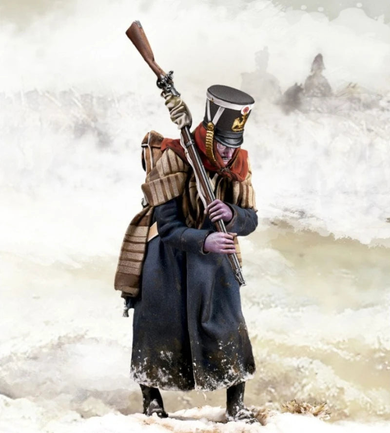 Napoleonic French Officer 1812 Tall Shako 1/24 Resin Figure Kit - resin model view 2