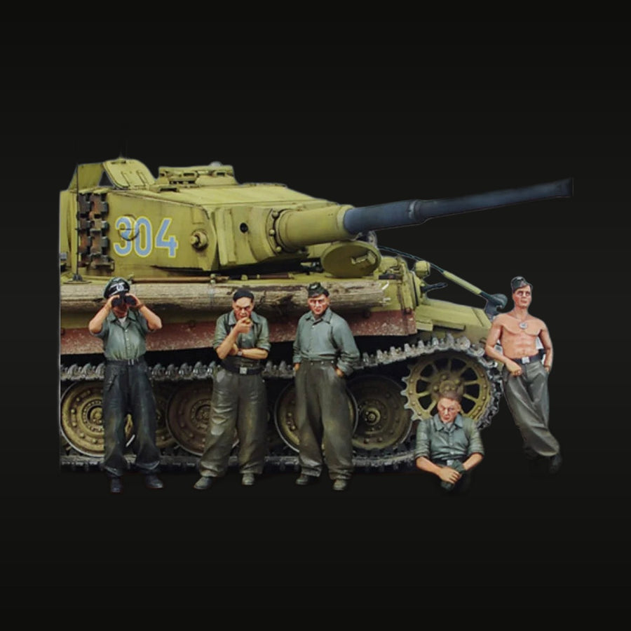 WWII German Panther Tank Crew Set 5 Figures 1/35 Resin Kit - unpainted resin model kit