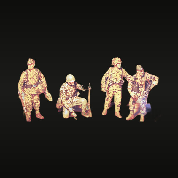 WWII German Infantry Squad 4-Figure Set 1/35 Resin Kit