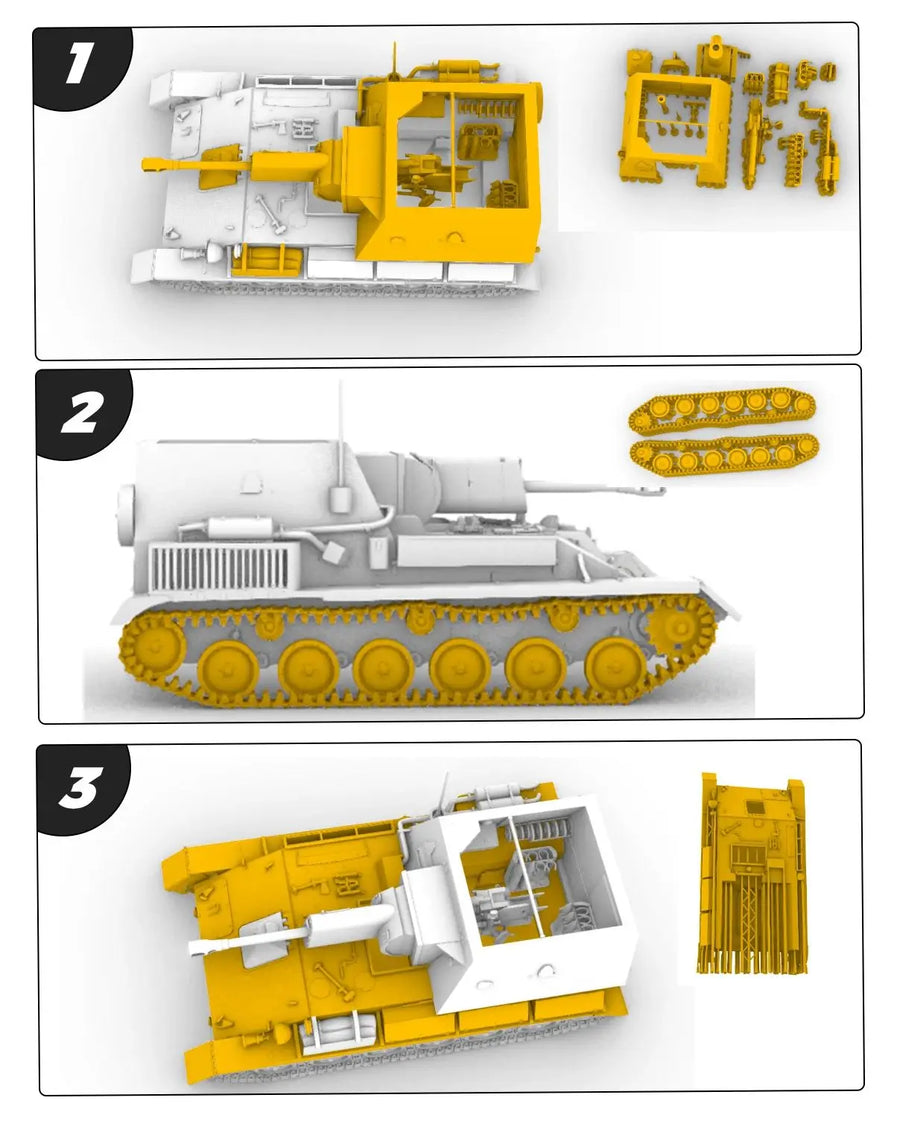 WWII Soviet SU-85B Self-Propelled Gun 1/56 Resin Vehicle Kit - resin model view 2