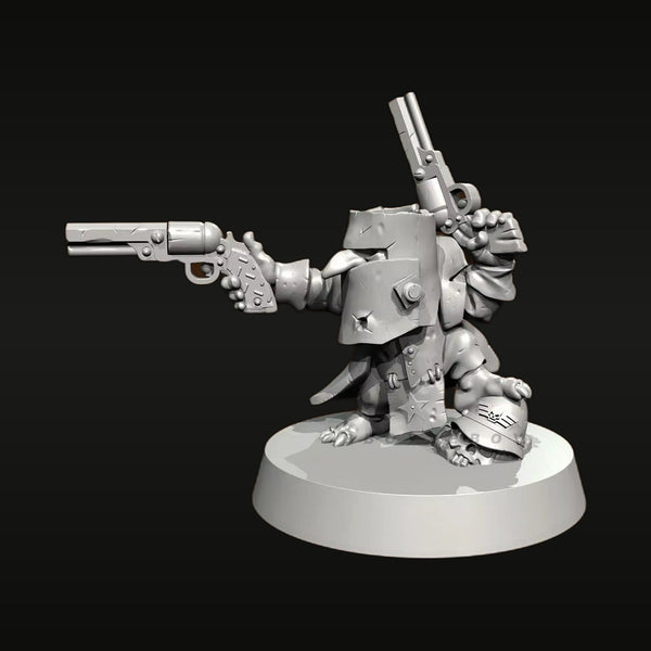Steampunk Robot Gunslinger with Dual Pistols 28mm Resin Figure Kit