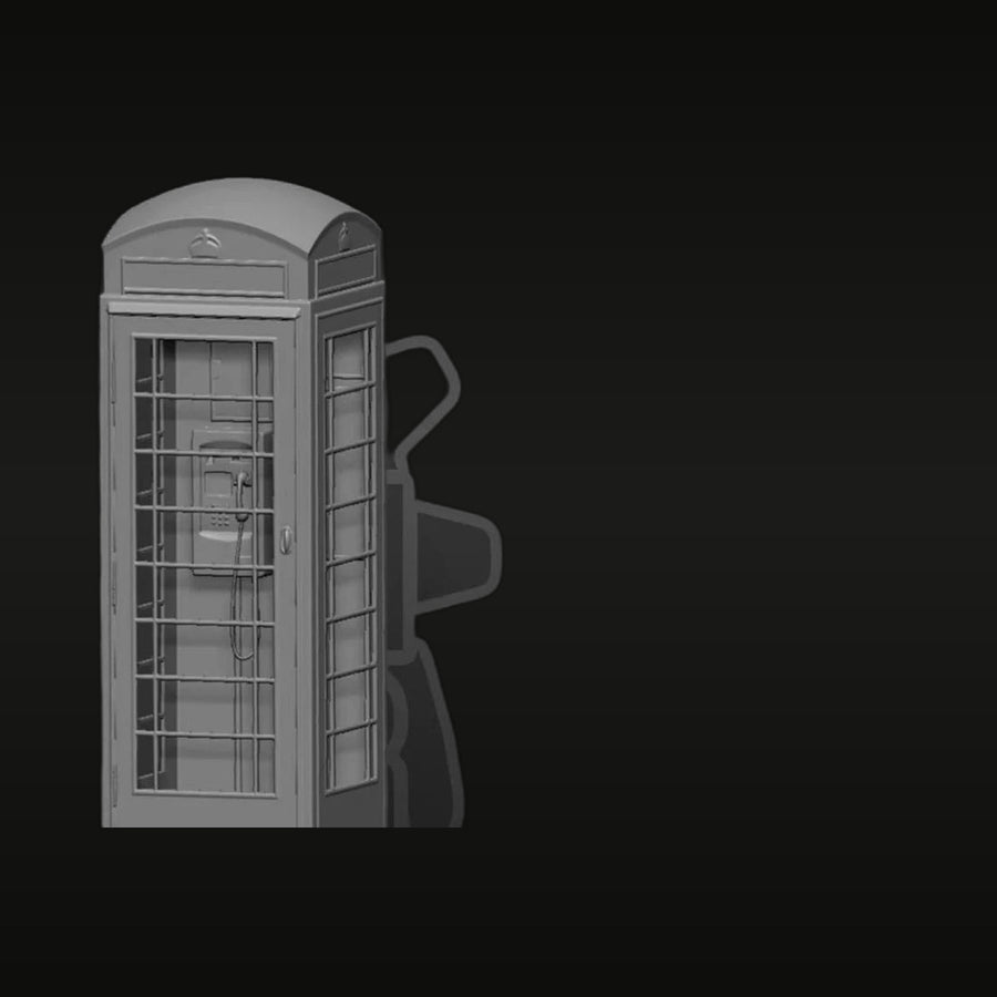 British Red Telephone Booth 1/35 Scale Resin Diorama Accessory Kit - unpainted resin model kit
