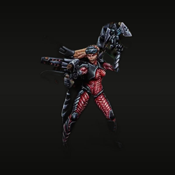 Sci-Fi Female Warrior Ko Dali Dual Weapons Red Armor 75mm Resin Figure