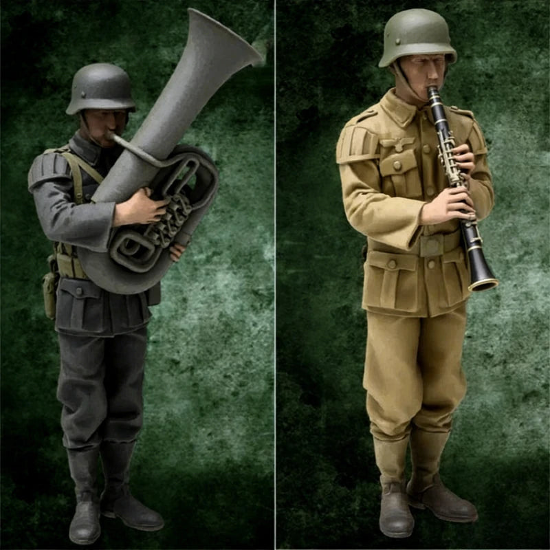 1/35 Scale Die-Cast Resin Figure Model Kit WWII German Military Band Member Unassembled and Unpainted