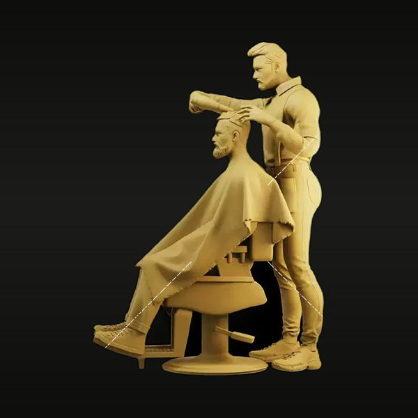 Barber Shop Scene 1/35 Resin Figure Diorama Set