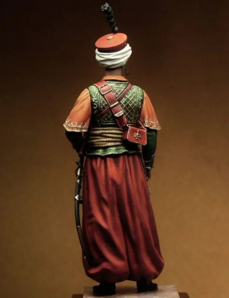 Mamluk Officer in Red Robes with Scimitar 90mm Resin Bust Kit - resin model view 2