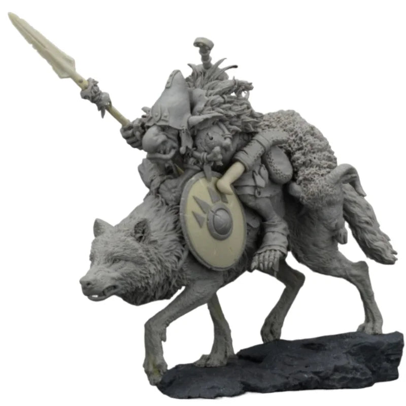 1/24 Scale Resin Figure Assembled Model Kit Goblin Wolf Knight Fantasy Hobby Miniature GK Toy Unassembled and Unpainted