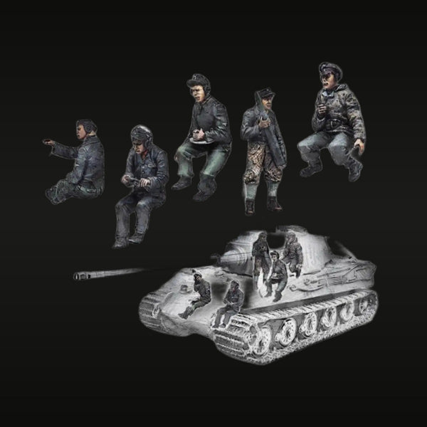 WWII German King Tiger Tank Crew Diorama Set 1/35 Resin Kit