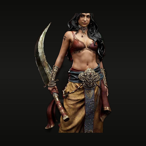 Fantasy Middle Eastern Pinup Warrior Woman with Scimitar 1/24 Resin Figure