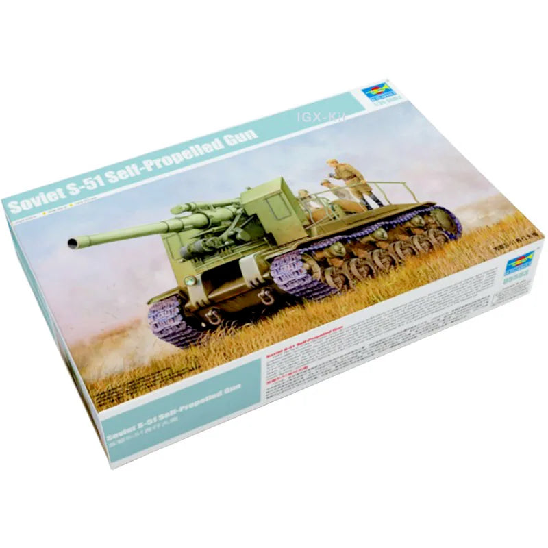 Trumpeter 05583 1/35 Russia S-51 Self-Propelled Gun SPG Military Children Toy Handcraft Plastic Assembly Model Building Kit Toy