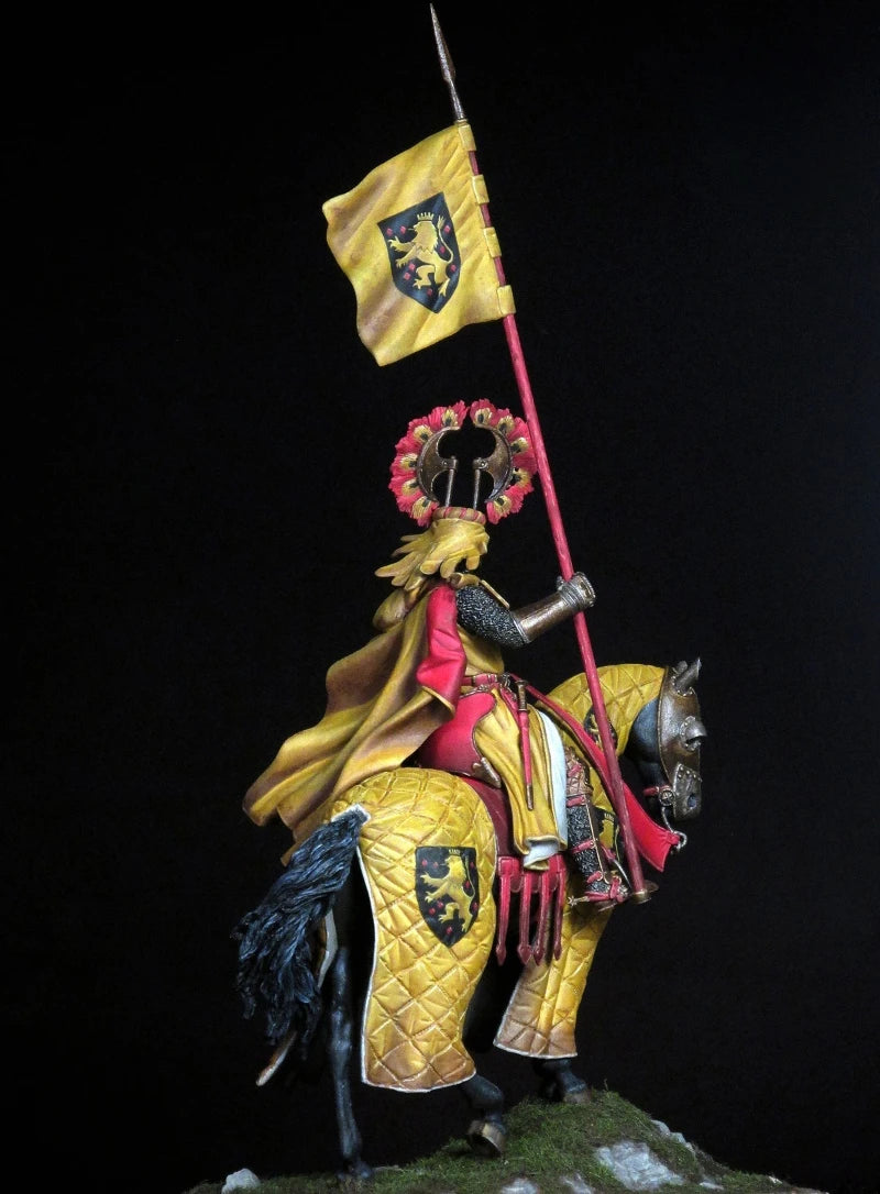 1/24 Scale 75Mm Diecast Resin Figure Model Kit Ancient German Knight Hobby Miniature Toys Unassembled Unpainted DIY Diorama