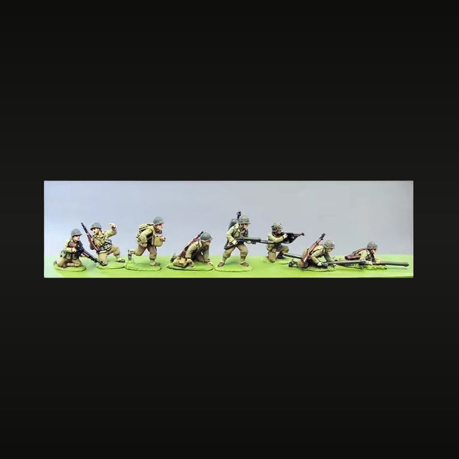 WWII US Army Infantry Squad with BAR and Bazooka 1/72 Resin Figure Kit - unpainted resin model kit