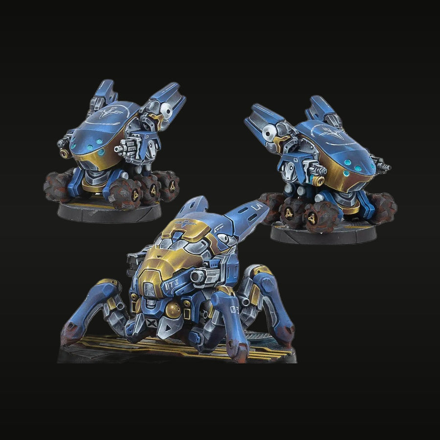 Sci-Fi Tau Crisis Battlesuit Team 3-Figure Set Resin Kit - unpainted resin model kit