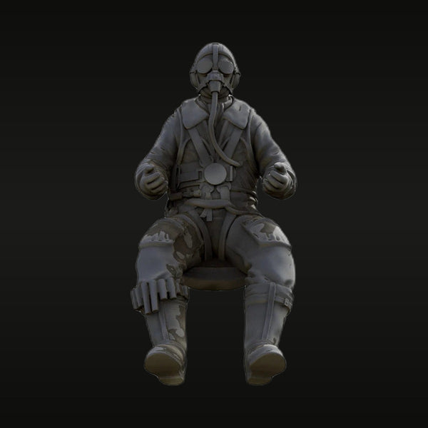 WWII German Luftwaffe Pilot in Flight Gear Seated 1/48 Resin Figure Kit