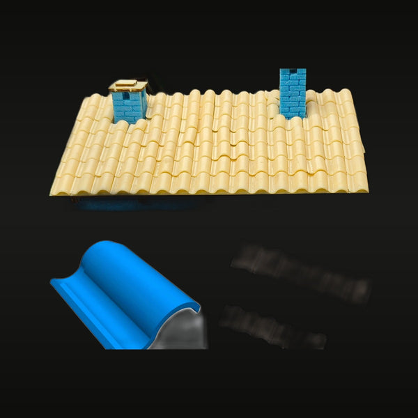 House Tile Roof Building Components 1/32 Scale Resin Terrain Kit