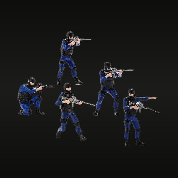 Modern SWAT/Special Forces Tactical Operators Five Figure Set 1/64 Resin Kit