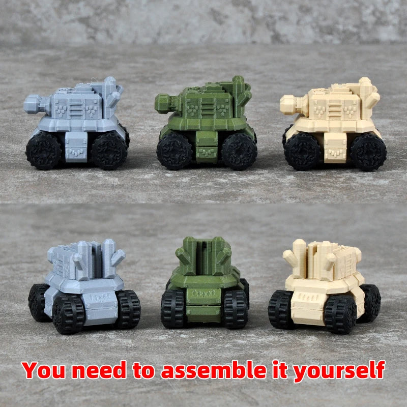 Assembly Scale Set Static Plastic Military Armored Vehicles Tank 3Pcs
