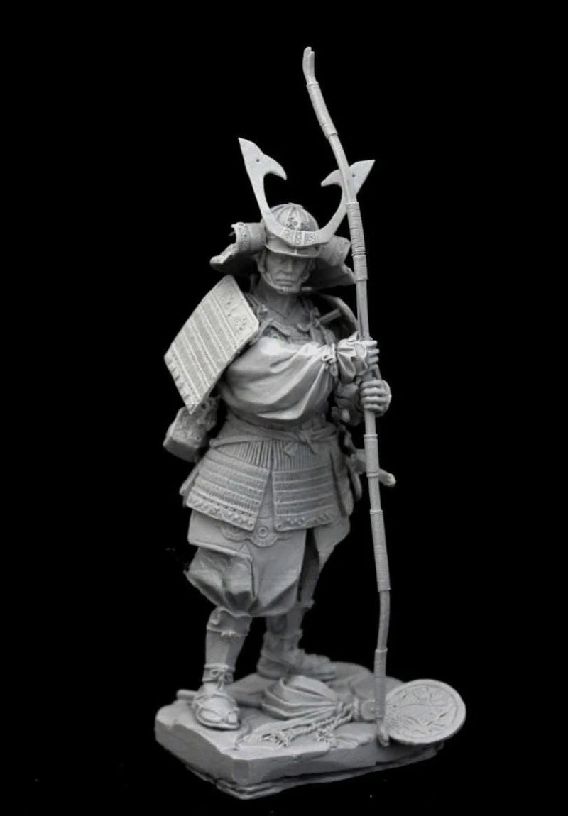 1/24 Scale 75Mm Die-Cast Resin Figure Model Kit Ancient Japanese Samurai Hobby Miniature Toys Unassembled Unpainted DIY Diorama